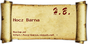 Hocz Barna névjegykártya