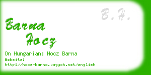 barna hocz business card